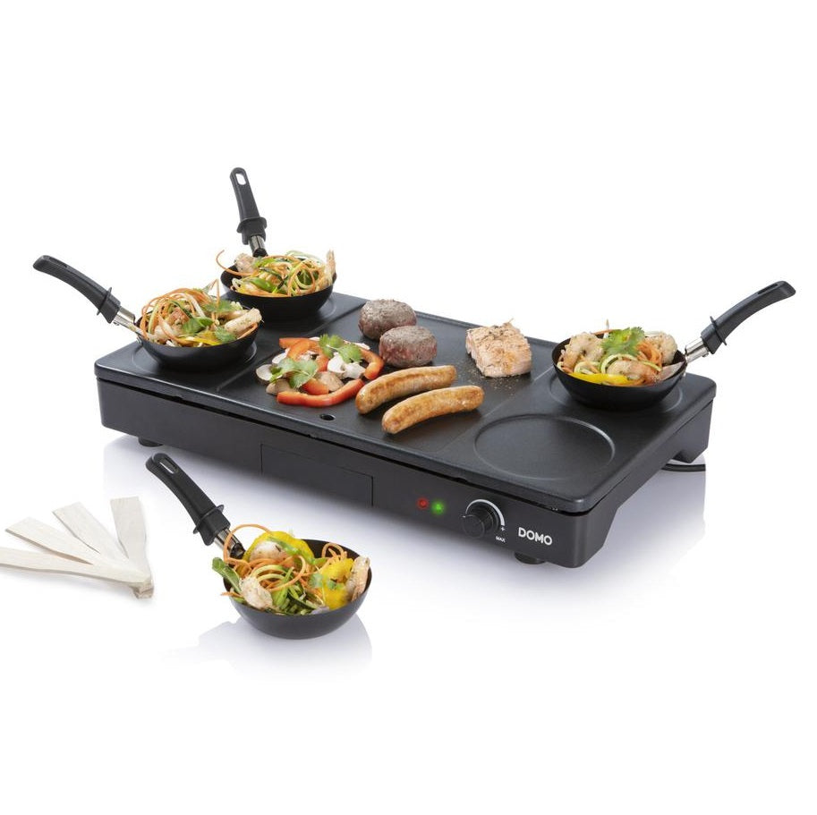 Bestron service party wok électrique, grill de table avec mini