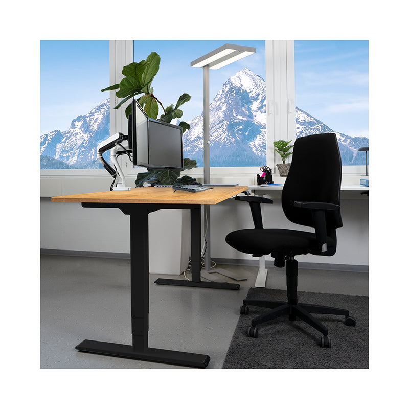 CONTINI Büromöbel höhenverstellbarer Bürotisch 2.0x0.9m Eiche / Gestell ET225E schwarz RAL 9005