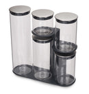 Joseph Joseph Food Store Steel Collection Podium 5-tlg, Edelstahl Glas JJ95035