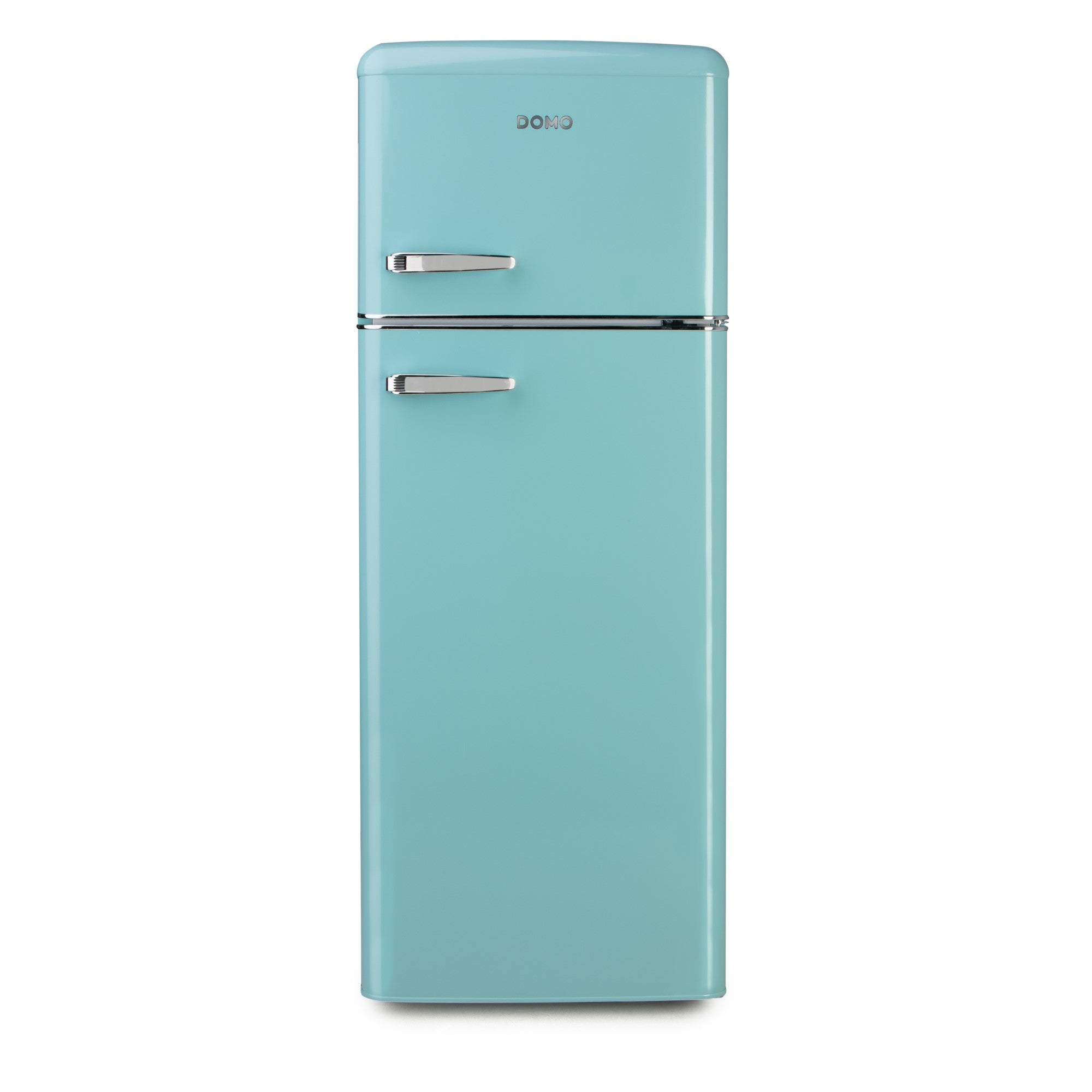 DOMO DO91705R Retro Kühl-Gefrierkombination – 206 Liter, 54,5 Cm Schmal, In Türkis/Blau (Energieklasse D)