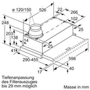 Bosch Dunstabzugshaube Flachschirmhaube DFM064A51C, 60cm