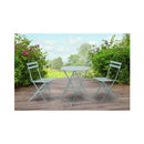 dameco Gartenmöbel Bistro Set Metall Gartentisch und 2 Stühle türkis matt