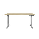 CONTINI Bürotisch höhenverstellbar 1.4x0.8m Eiche / Gestell ET225E dunkelgrau RAL 7045