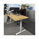 CONTINI Bürotisch höhenverstellbar 1.4x0.8m Eiche / Gestell ET225E weiss RAL 9016