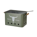 FS star charcoal grill mini rectangle matt green