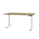 CONTINI Bürotisch höhenverstellbar 1.4x0.8m Eiche / Gestell ET225E weiss RAL 9016