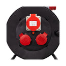 Rouleau de câble Ekström KR25M 5x1,5 mm2 1x CEE 16A et 2 X T25