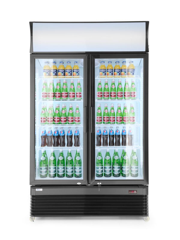 HENDI Getränkekühlschrank 618L mit 2 Glastüren, Arktic, 230V/400W