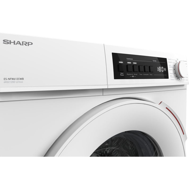 Sharp Waschmaschine 6kg, 41cm Bautiefe, ES-NFW612CWB-DE