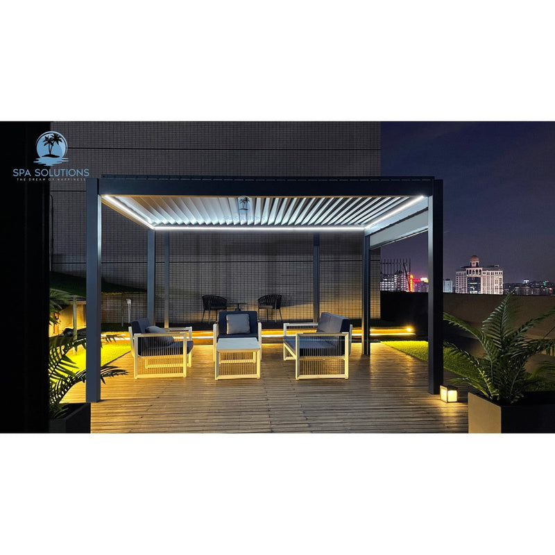 Spa Solutions Pergola Aluminium LED 3m x 3m