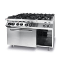 HENDI Gaskocher Kitchen Line 6 Brenner mit elek. Ofen GN
