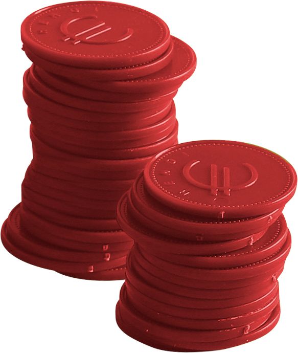 HENDI Pfandmünzen 100 Stk. Rot, ø25mm