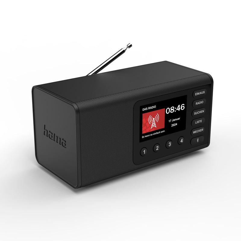 Hama Radio Digital DR1001BT, FM/DAB/DAB+/Bluetooth® RX, Radiowecker, Schwarz