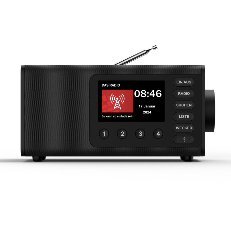 Hama Radio Digital DR1001BT, FM/DAB/DAB+/Bluetooth® RX, Radiowecker, Schwarz