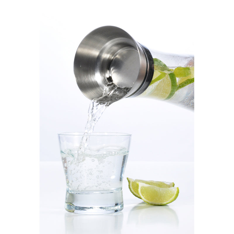 FS-STAR Küchenbedarf FS-Star Wasserkaraffe aus Glas, 1 Liter mit praktischem Ausgießer