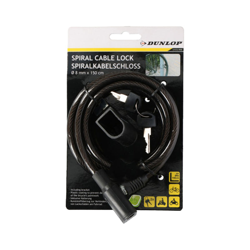 Dunlop spare parts bicycles spiral cable lock 8mm sted