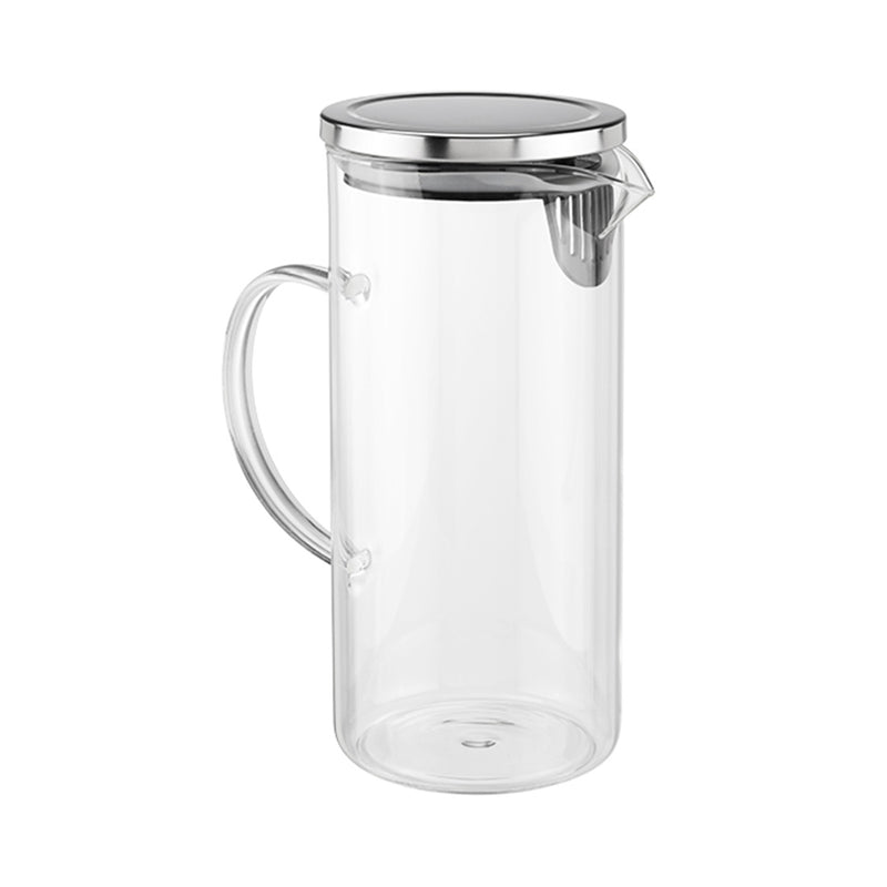 FS-STAR Küchenbedarf Kühlschrank Krug 1.3L aus Glas mit Edelstahldeckel
