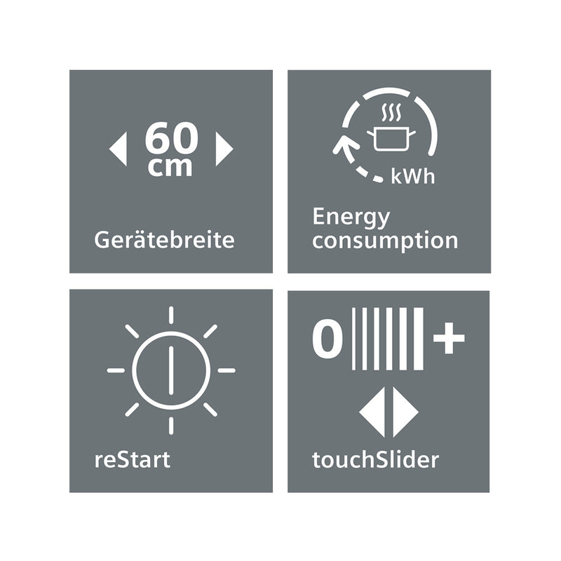 Siemens Küchenmaschine ET645FNP1C Glaskeramik Kochstellen 60 cm Facetten design
