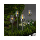 FS-STAR Gartenmöbel Solar Gartenfackel Edelstahl H 38cm