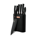 Berlinger Haus Küchenbedarf Haus 7-teiliges Messerset mit Messerblock Black Rose Collection