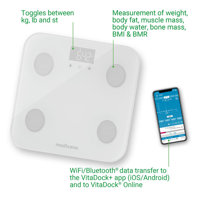 Medisana Personal Waage BS600 Connect, blanc