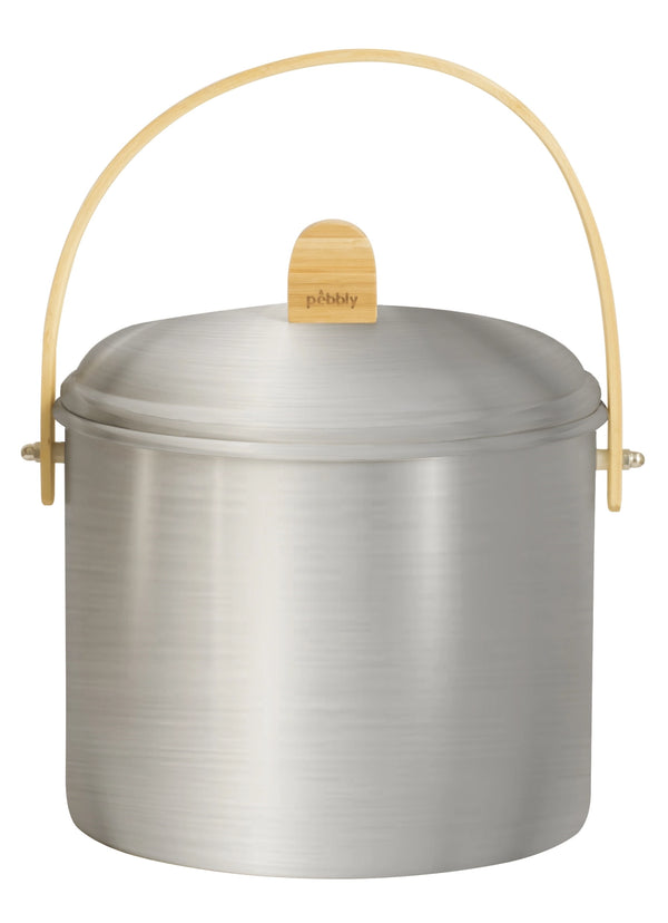 Pebbly compost container Pebbly 7l stainless steel and bamboo with coal filth 025.001.015