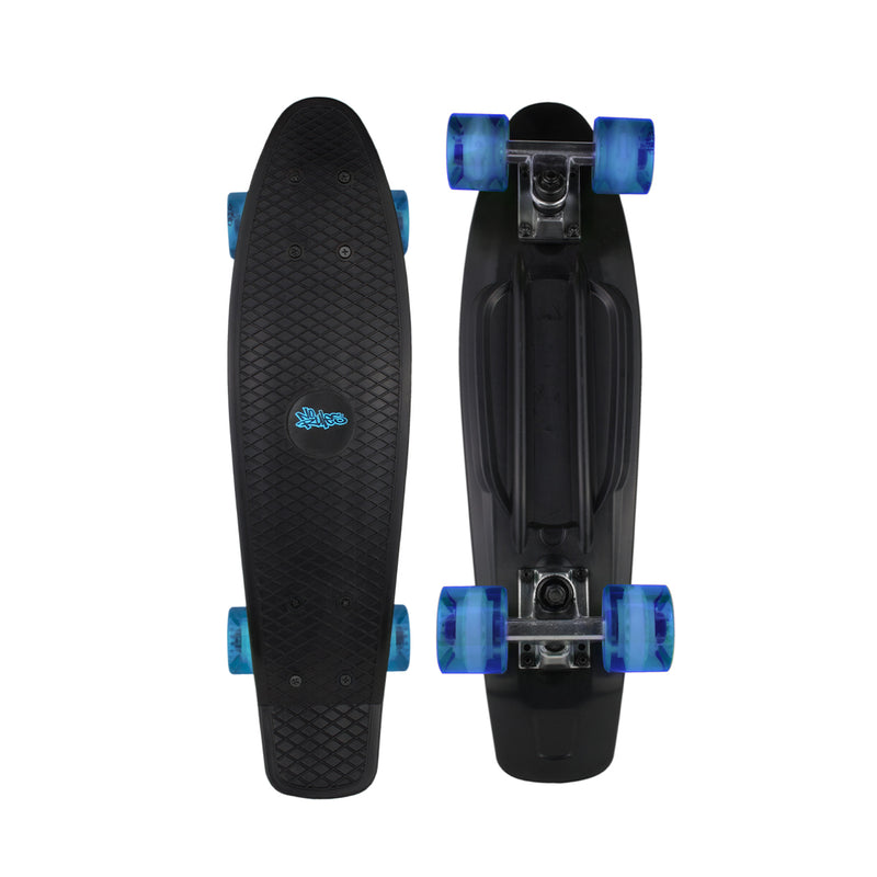 Skateboard per esterni di Norule Abec 5 Fun Nero - Blu trasparente