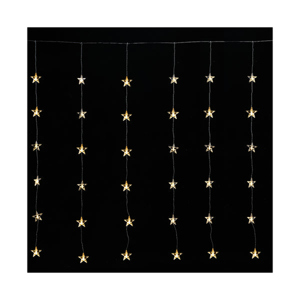 Ekström Christmas LED Curtain de lumière en plein air avec étoiles 48 LED 175x120 cm, blanc chaud