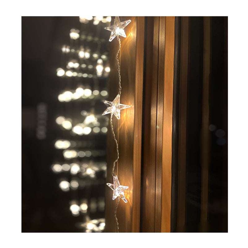 Ekström Christmas LED light curtain outdoor with stars 100 LED 225x200cm, warm white