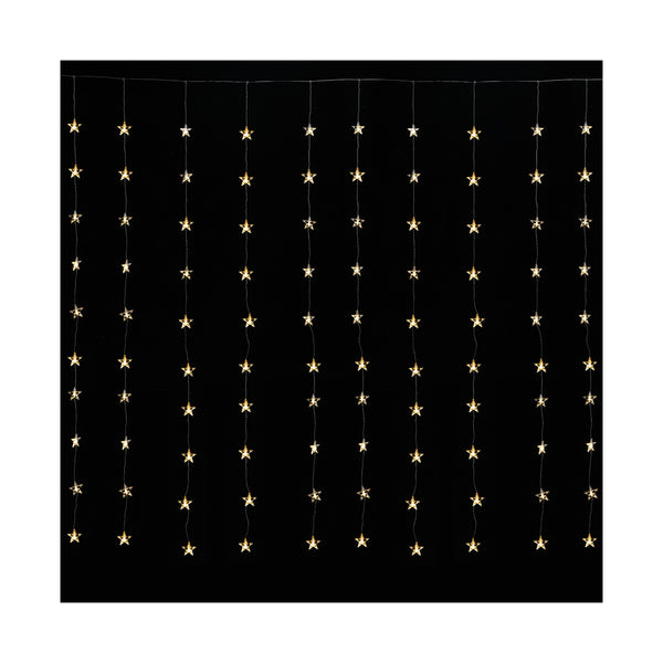 Ekström Christmas LED Curtain lumineux extérieur avec étoiles 100 LED 225x200cm, blanc chaud