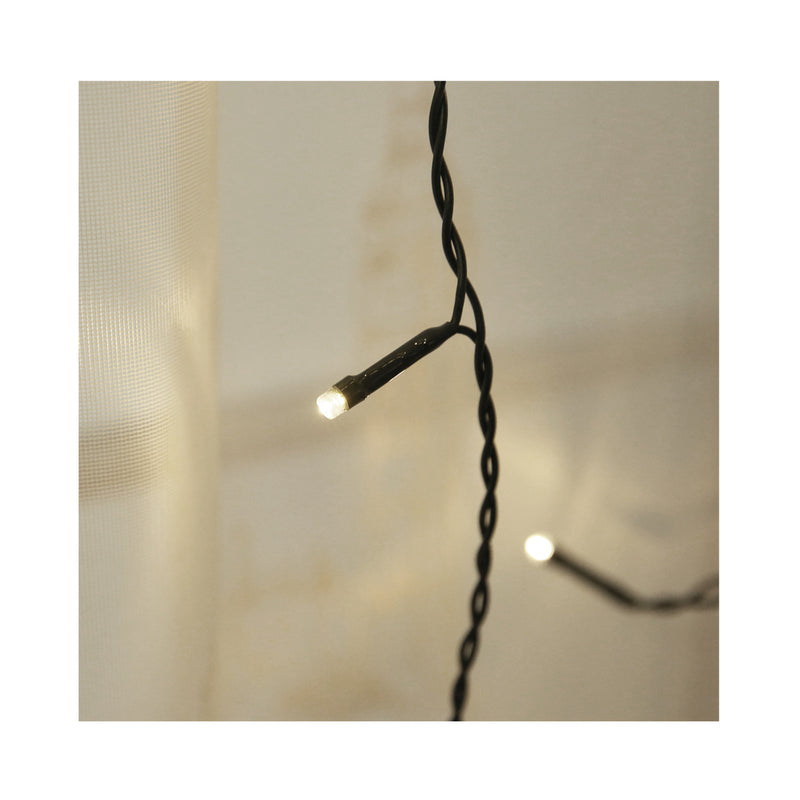 Ekström Christmas LED Curtain de lumière extérieure "ICTICLE" 100 LED avec 15 brins 175x120 cm, blanc chaud