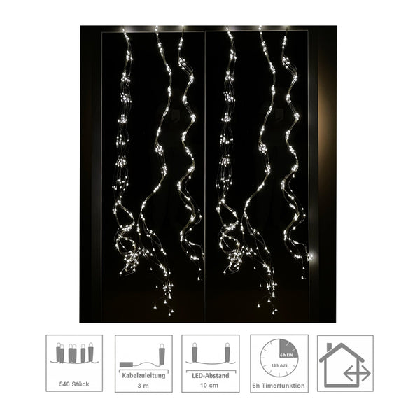 Ekström Christmas LED Curtain de lumière extérieur 540 LED Microlight 75x150cm blanc chaud