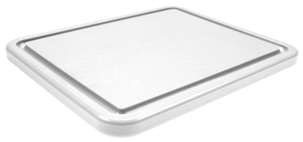 Polypres cutting board GN 1/1 53x32.5cm H2CM white with juice trille 038.001.004