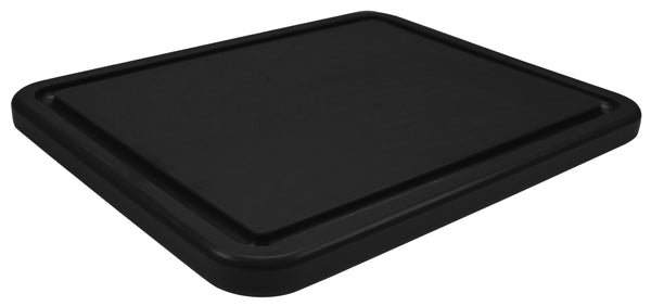 Polypres cutting board GN 1/1 53x32.5cm H2cm black with juice trille 038.001.023