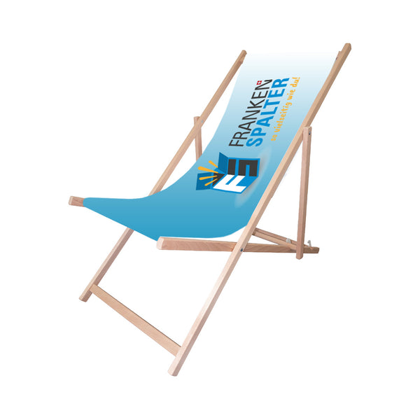 FS-STAR Gartenmöbel Holzliegestuhl ohne Armlehnen mit FSP Druck