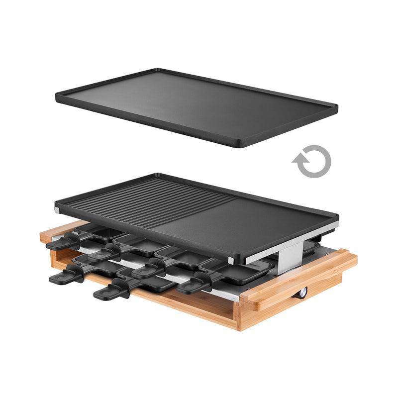 Weberhome Kitchen Machines Bamboo Raclette Grill pour 8 personnes.