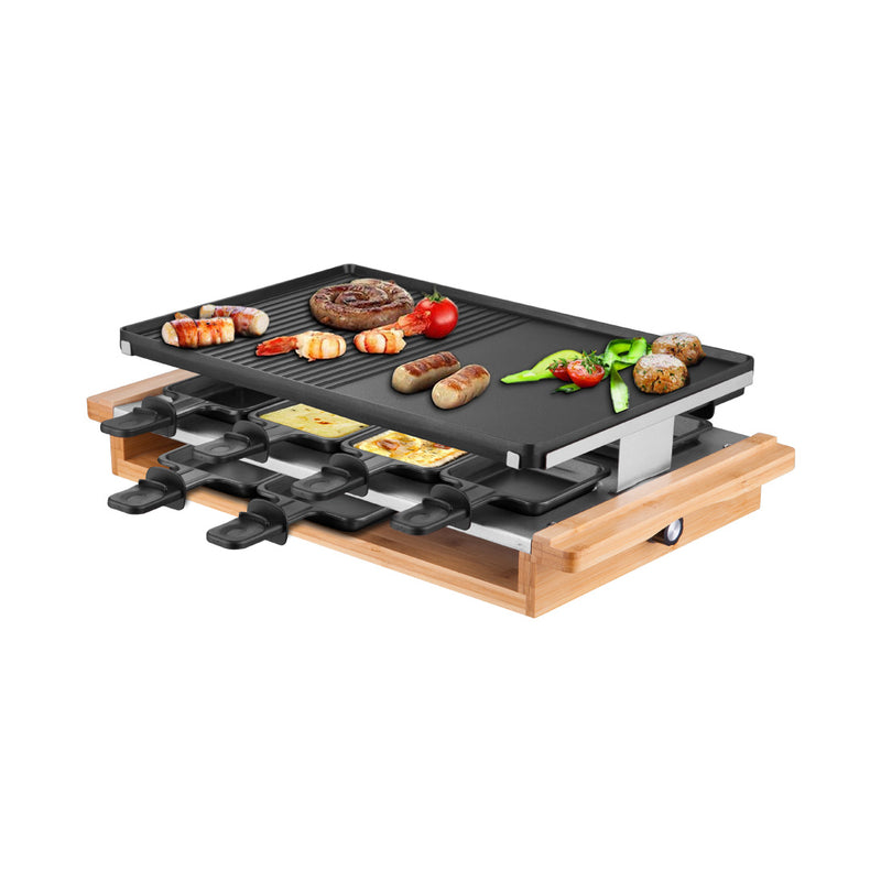 Weberhome Kitchen Machines Bamboo Raclette Grill pour 8 personnes.