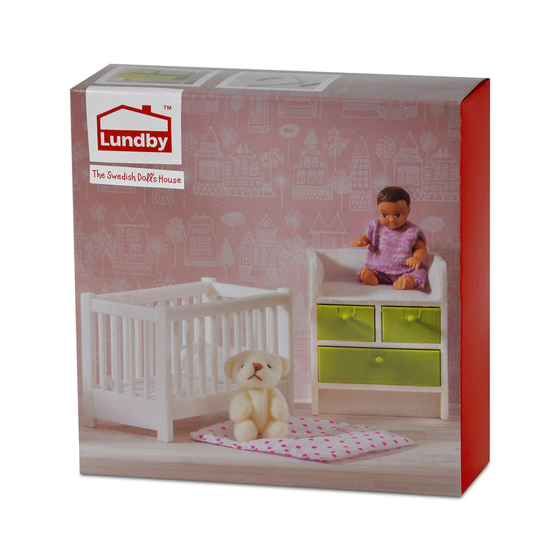Lundby children doll house accessories baby room set