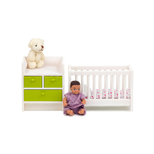 Lundby children doll house accessories baby room set