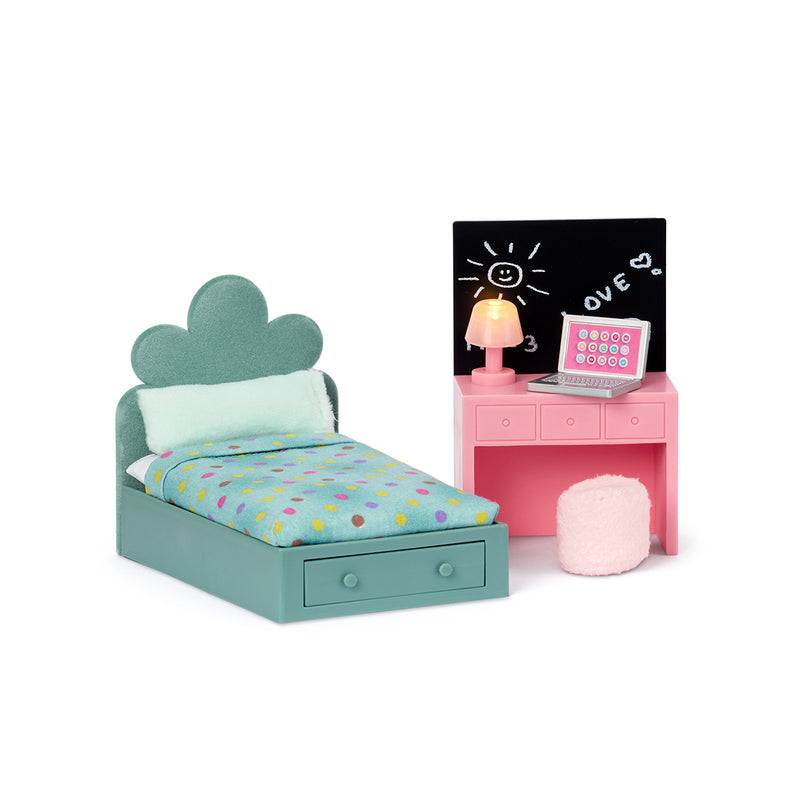 Lundby children doll house accessories teenage room set