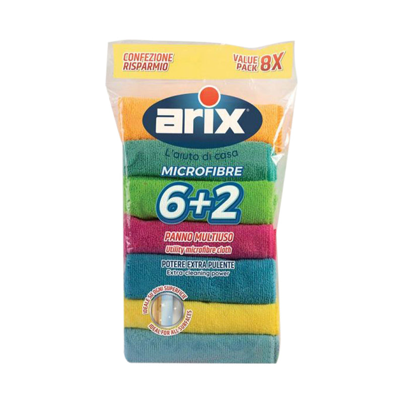 Arix nettoyer et maintenir la microfibre en tissu polyvalent 8 pcs.