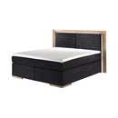naturoo Wohnmöbel Boxspringbett Marcel 180x200cm schwarz inkl. Premium Topper & LED Beleuchtung