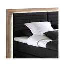 naturoo Wohnmöbel Boxspringbett Marcel 180x200cm schwarz inkl. Premium Topper & LED Beleuchtung