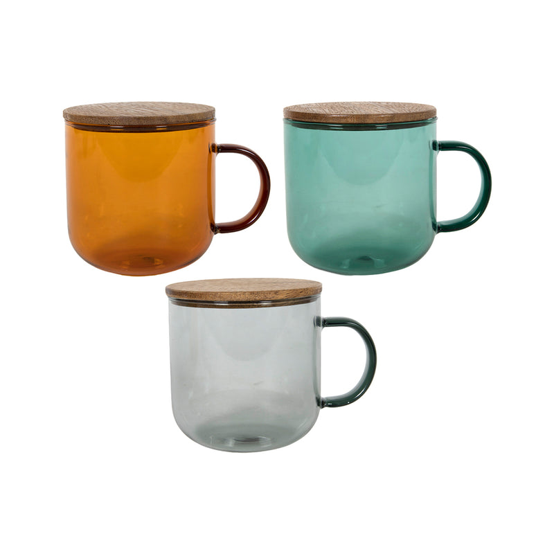 Tavola Kity Besoin Mug en verre de boros coloré avec poignée 350 ml 6 pièces.