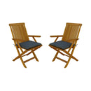 CONTINI Gartenmöbel Gartenstuhl klappbar Kissen anthrazit 2er-Set Eucalyptus