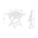 Contini Garden Meubles Table de jardin pliable 70 cm Eucalyptus