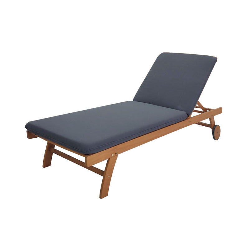 Contini Garden Furniture Sun Lounger avec oreiller anthracite Eucalyptus