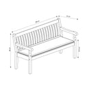 CONTINI Gartenmöbel 3er Sitzbank mit Kissen anthrazit Eucalyptus