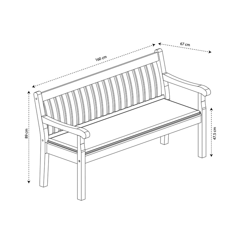 Contini Garden Furniture 3 -Series Bench con eucalipto antracite cuscino