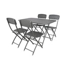 Contini Garden Furniture Tavolo da giardino 110x70 cm con 4 sedie antracite in metallo